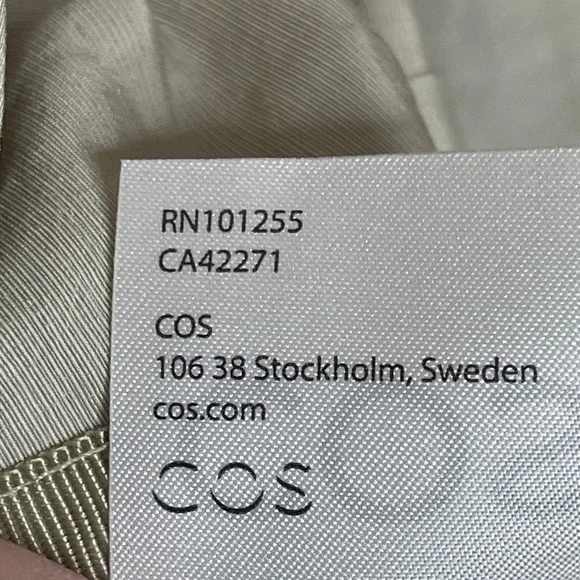 COS Womens XS Beige Hooded Zip Up Utility Jacket Minimalist Stone Windbreaker - Picture 8 of 8